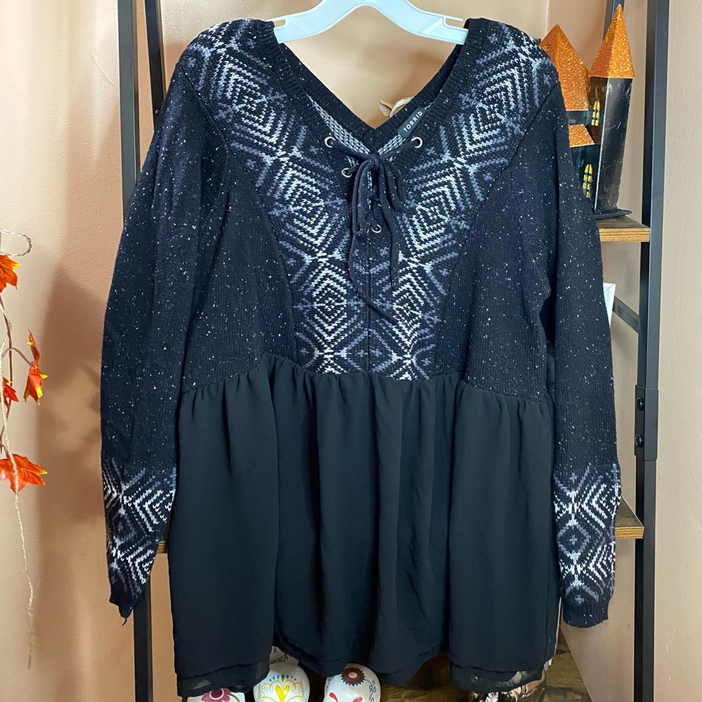 Torrid Aztec Print Tunic Blouse